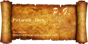 Petanek Imre névjegykártya